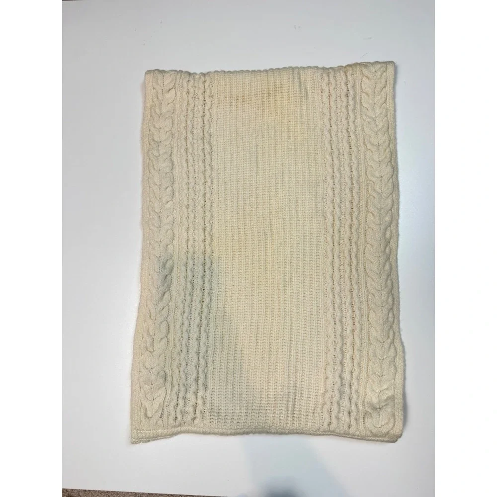 Club Monaco‎ Cream Cable Knit Wool Alpaca Blend Scarf OS UT